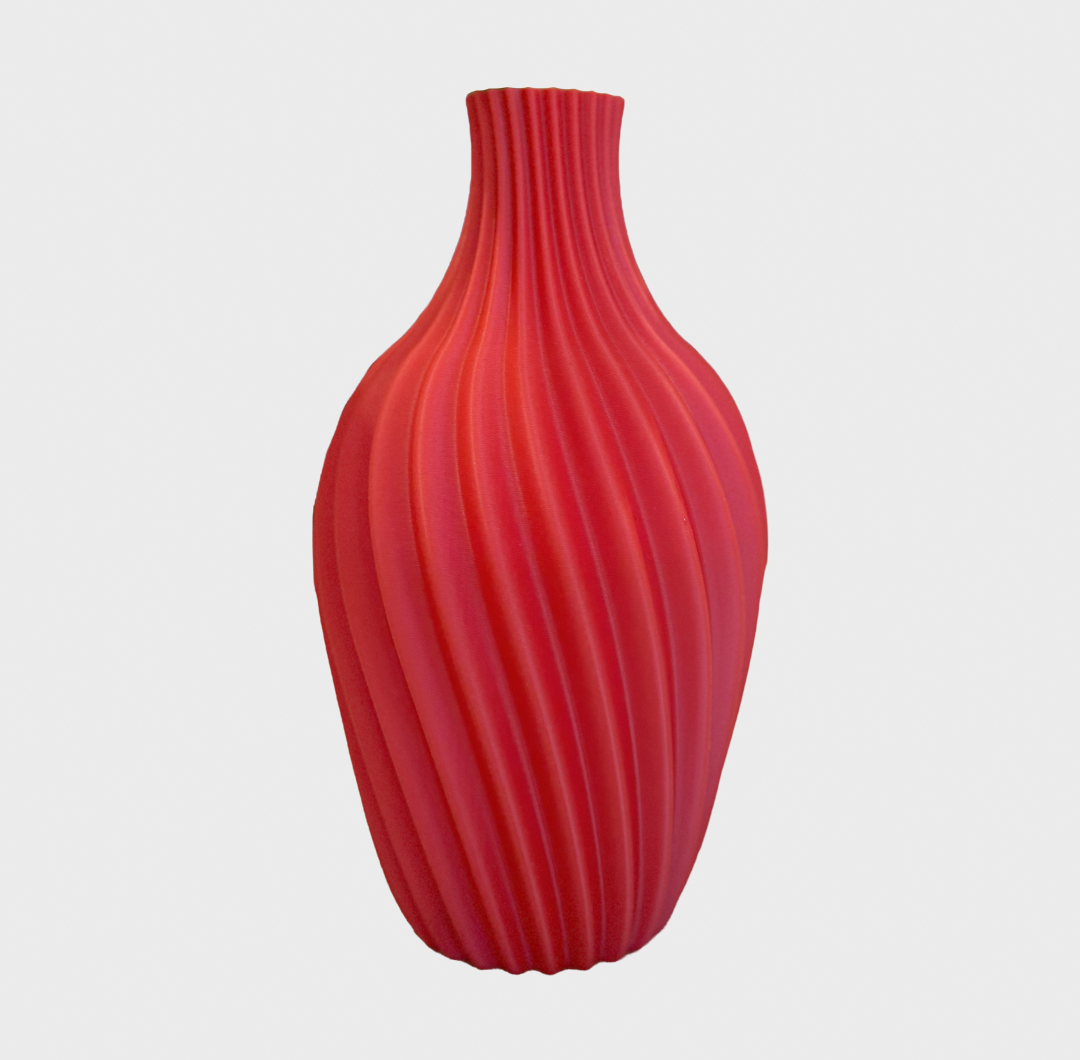 Red PLA flower vase